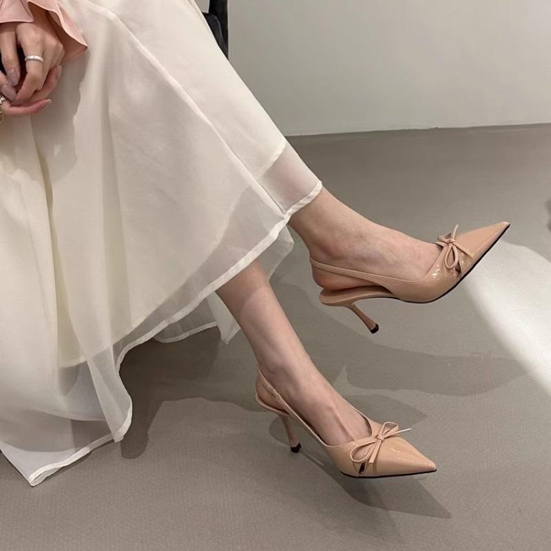 Fashion Bow High Heels For Woman Sexy Pointed Toe Patent Leather High Heels 2025 New Autumn Elegant Woman Heeled Shoes