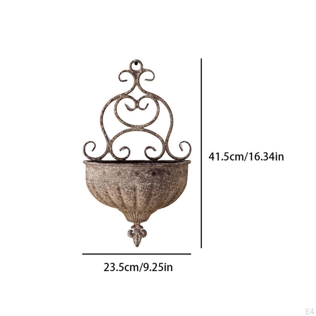 Wandplanter met Krulwerk Vintage Halfronde Mand Rustiek Hangend voor Terras,