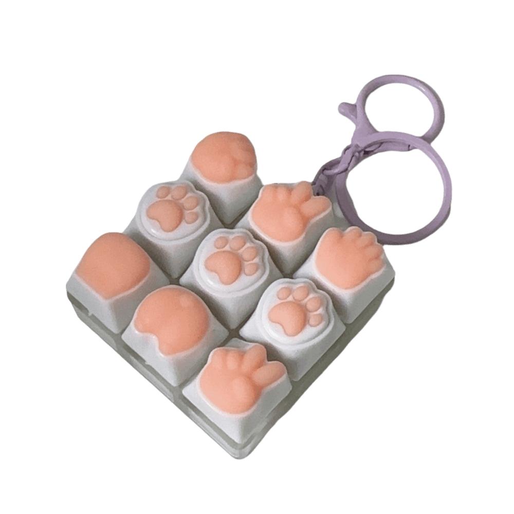 Decompression Keyboard Key Fidget Keychain DIY Keycaps Keyboard Key Toy Clicker Toy  Stress Relief