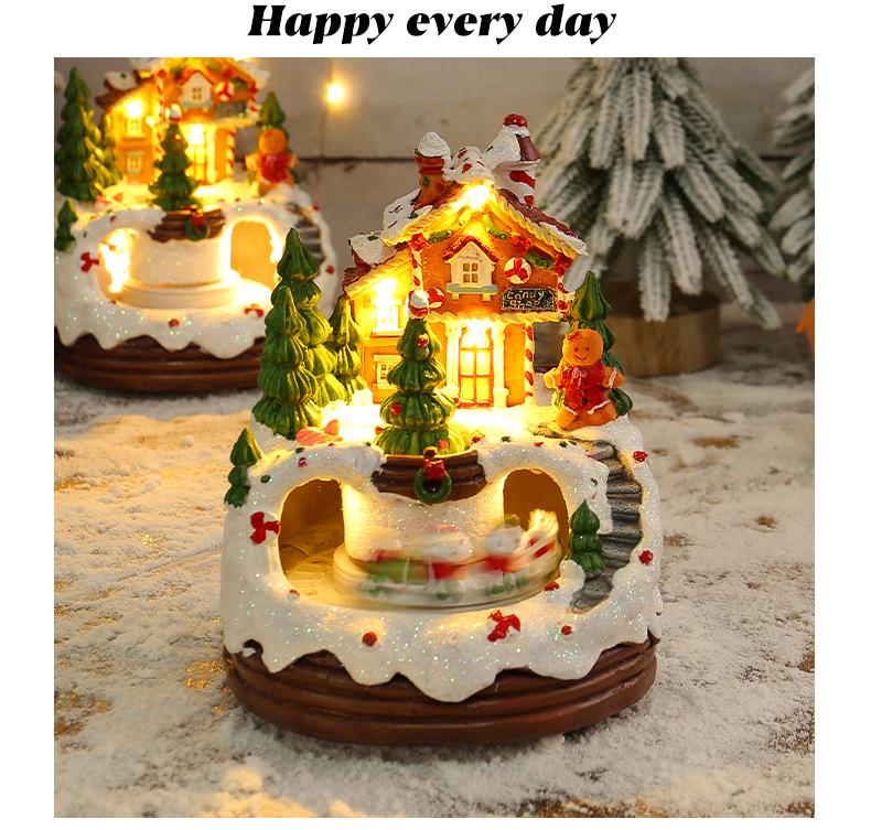 Harbor Love Musical House Night Light Ornament - Eight-Tone Box Cottage Toy for Children's Christmas Gift