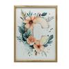 Poster "C" With Flowers And Leaves Poster "C" With Flowers And Leaves, 70X100 Cm, Without Frame, Premium Canvas On Stretcher