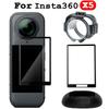 6IN1 Set for Insta360 X5/X4 Panoramic Camera Snap-on Lens Cap/tempered Glass Protective Film/Adapter Base Camera Accessories