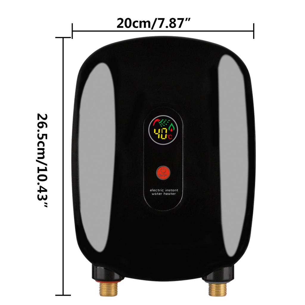 Mini Electric Tankless Instant Hot Water Heater with LCD Display 3000W Kitchen Washing Water Heater