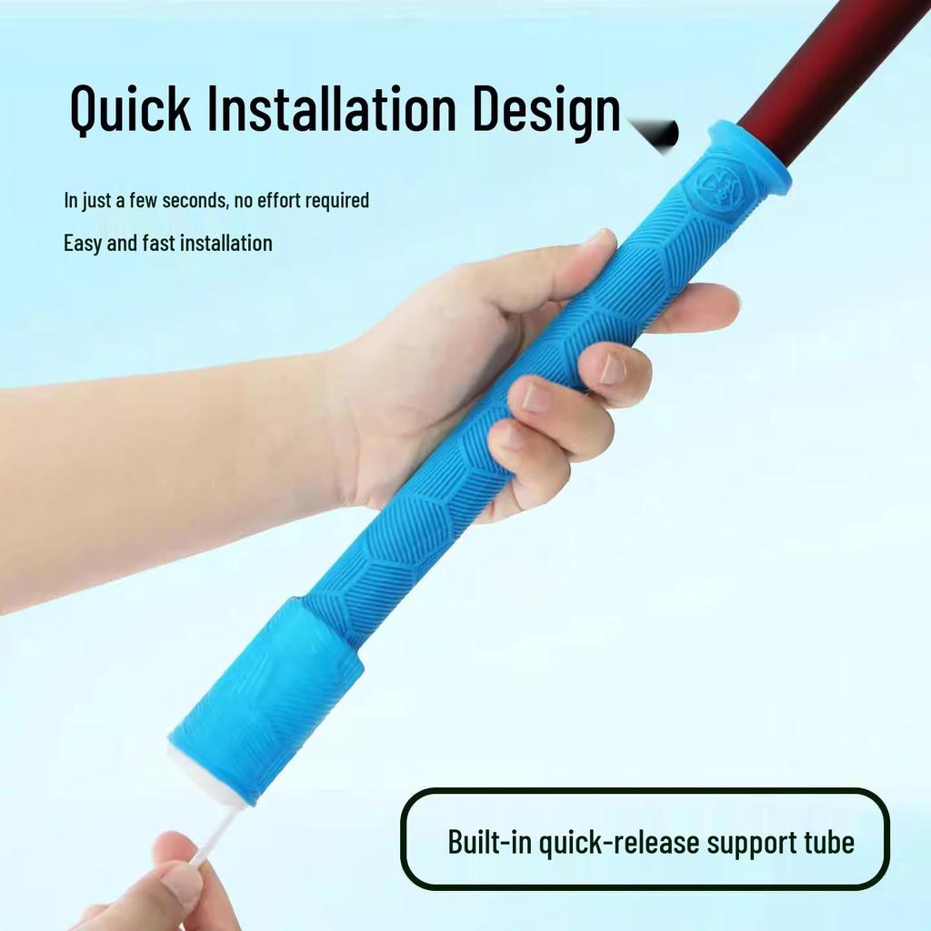 Rutschfester Silikon-Angelruten-Griff: Verdickte, verschleißfeste Griffabdeckung mit verlängertem Design.