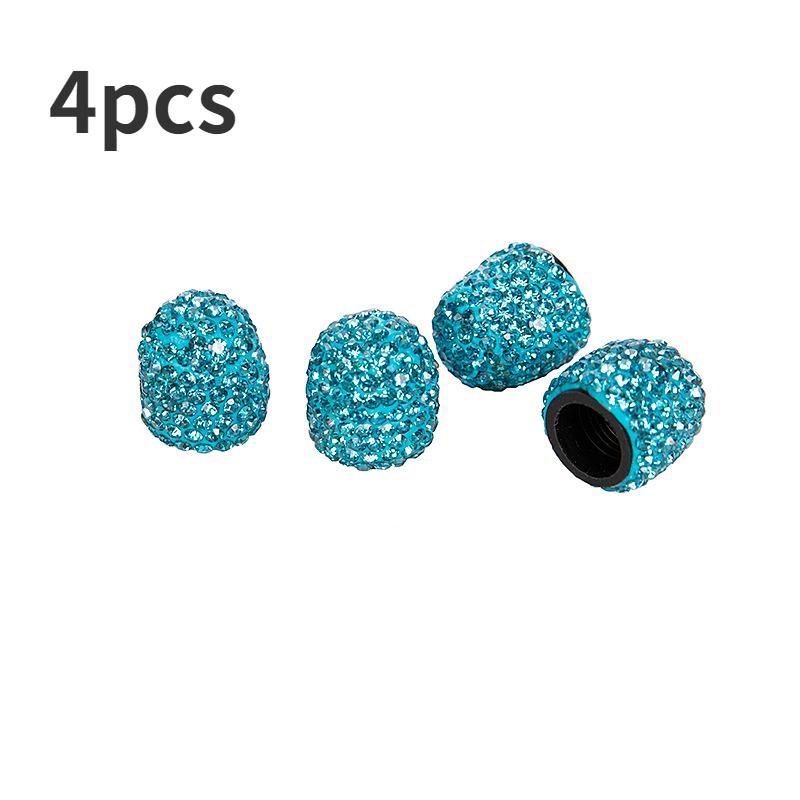 8Pcs  Bling Diamond Crystal Wheel Caps Rhinestone Universal Car Tire Valve Caps Diamond Shining Dustproof Caps Car Accessories