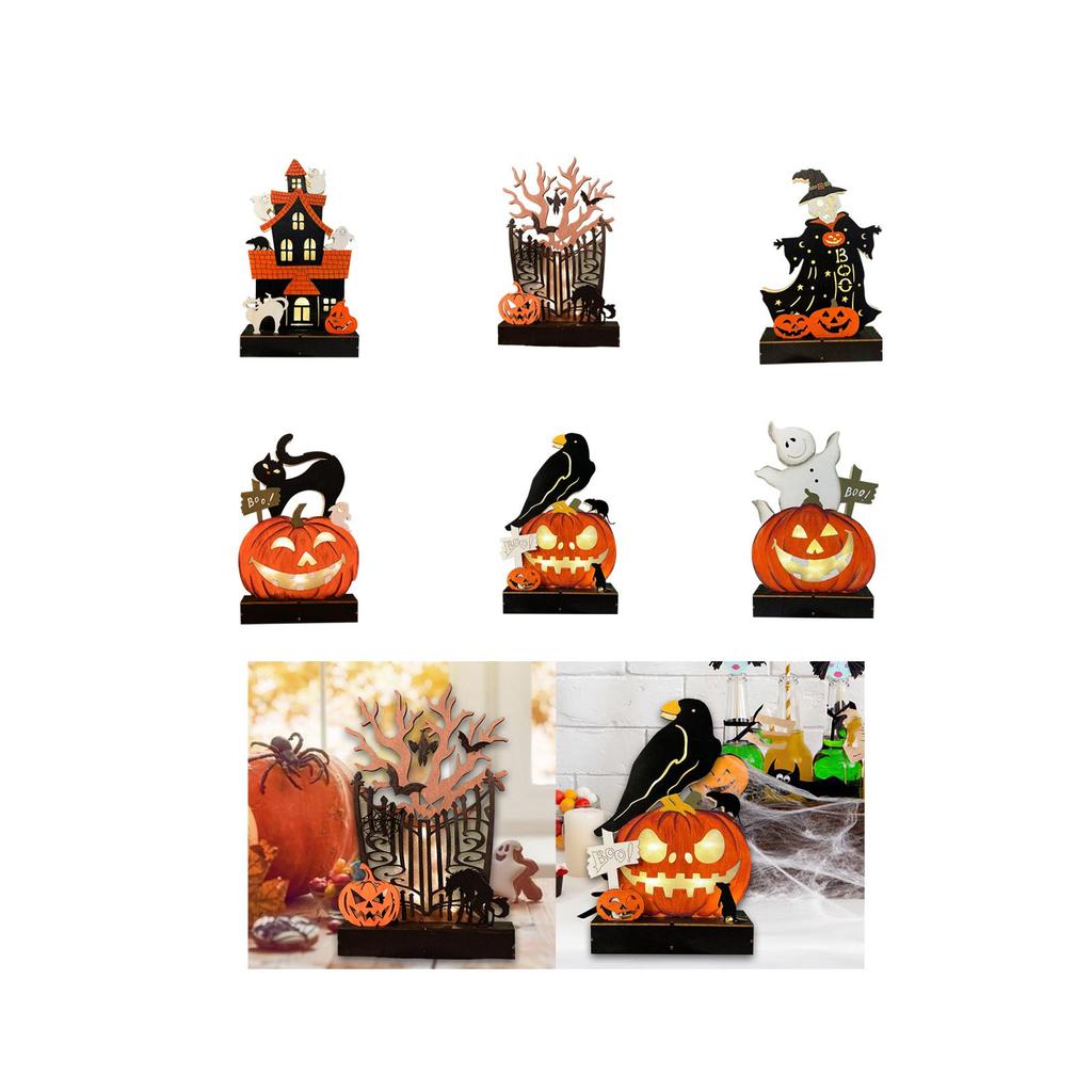 Halloween Tabletop Decoration Spooky Decor Tabletop LED Decoration Scary Prop for Party Favors Holiday Home Indoor Living Room