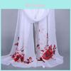 Elegant Women Flowers Printed Long Soft Chiffon Scarf Wrap Shawl For All Seasons