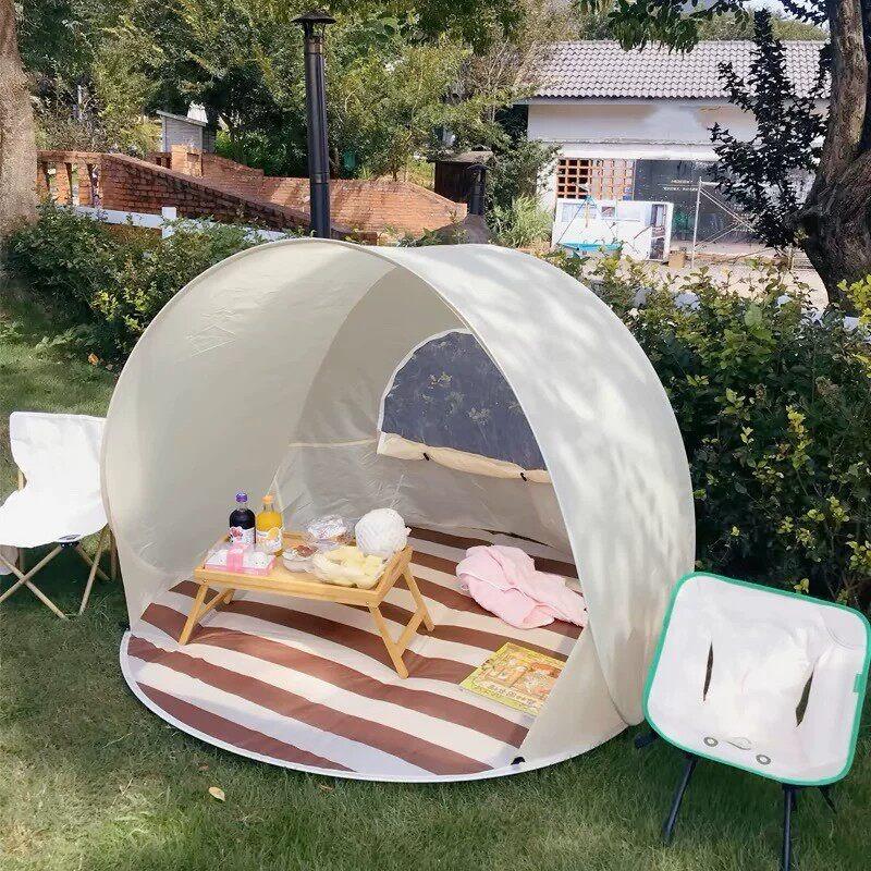 Portable Waterproof Beach Tent Foldable Sun Shelter Windproof One-touch Camping Tent Travel Outdoor Picnic Camping Supplies