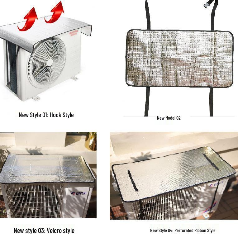 Universal Aluminum Foil Air Conditioner Cover: Sun, Heat, Rain, and Dust Protection - No Installation Needed