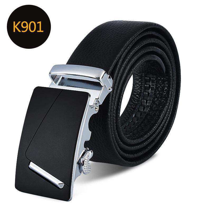 Men'S Belt First Layer Cowhide Automatic Buckle Leather Belt Business Leather Belt Men'S