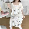 Women's Plus Size Ice Silk Nightdress - Summer Over-the-Knee, High-End, Loose Fit, Thin Section for Sizes Up To 300 Jin