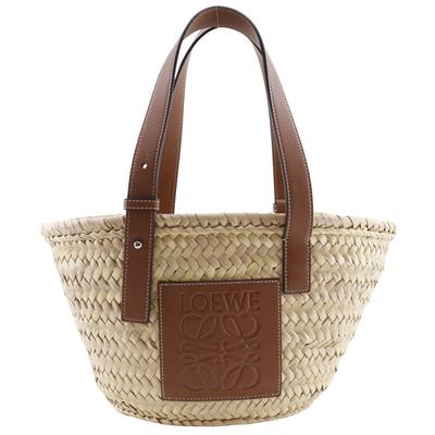 Košíková taška malá Tote Bag Košíková taška Rafie/kůže Ženy Použitá