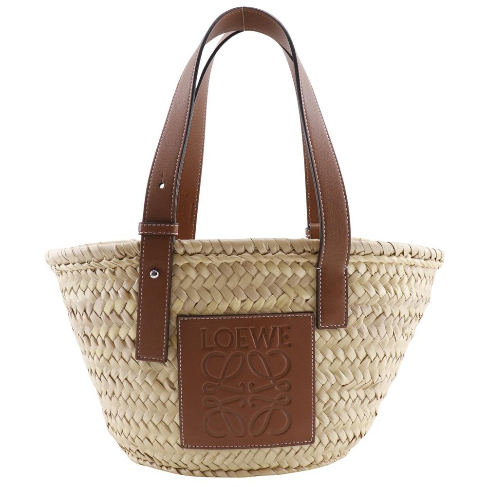 

LOEWE Basket bag small Tote Bag Basket bag Brown Raffia/leather Women Used