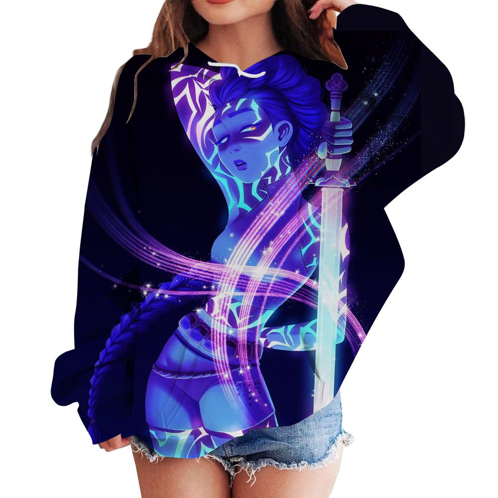 Høst 3D KPop Devil Hunter Trykte Hettegensere Moteable Casual Sport Langermet Dame Hettegensere