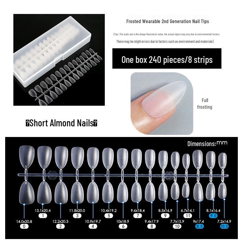 Ultra-Thin Seamless Matte False Nails - Full/Half Cover Extensions, 240 Tips