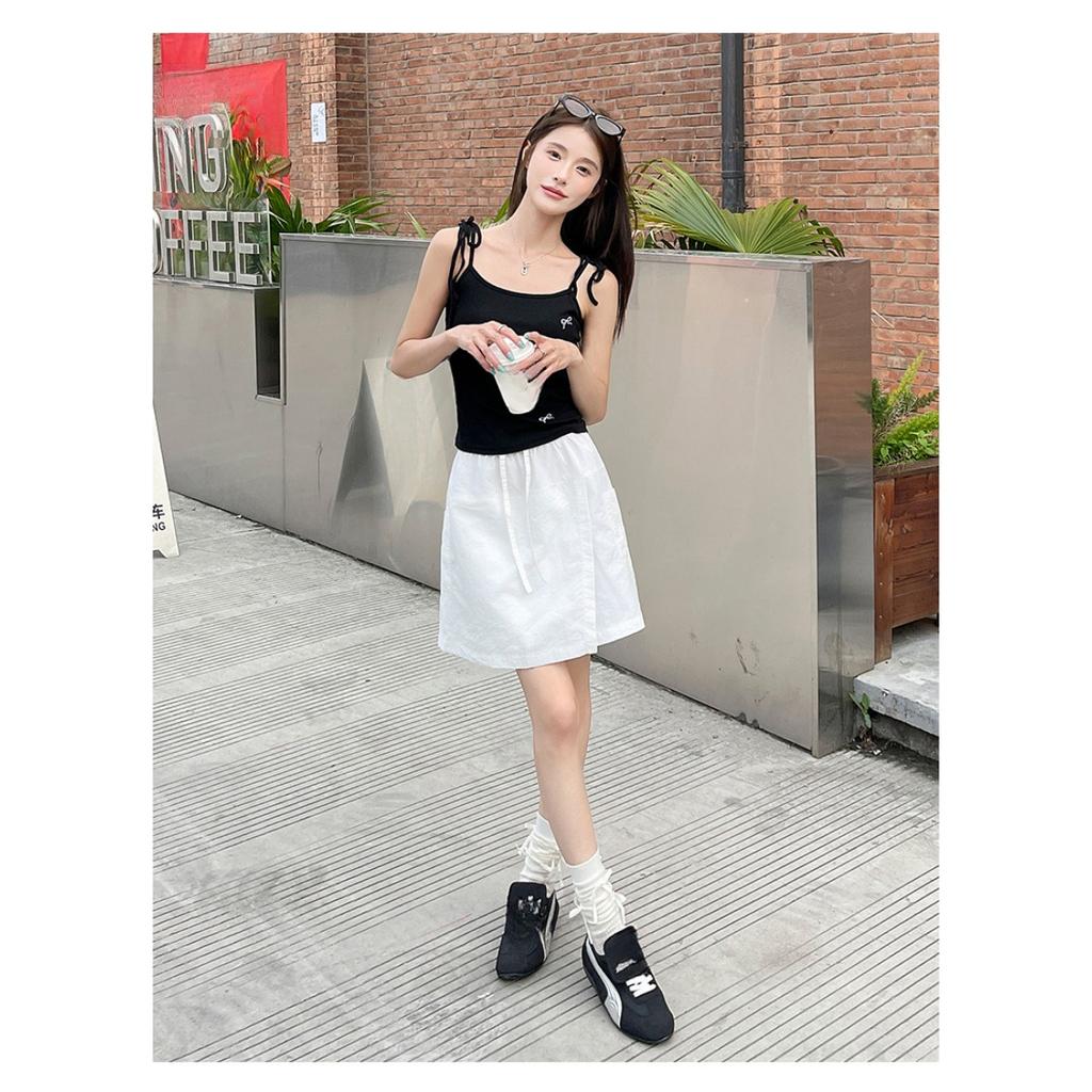 Quick Drying Sports Shorts for Women's Summer Casual Shorts with Elastic Waistband and Front Slit Design, Work Pants Skirt