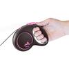 Flexi Black Design Hundeleine, dünne Schnur (Unter 12 kg), 5m, Rosa