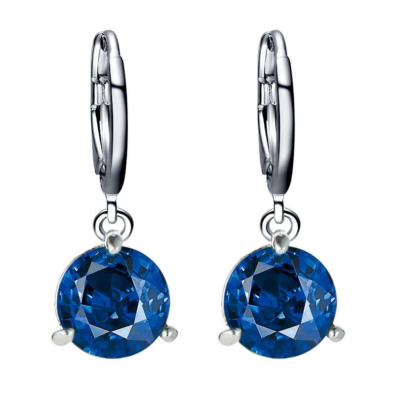 New Best-selling Fashion Jewelry Necklace Earrings Two-piece Round Multicolor Zircon Pendant Set.