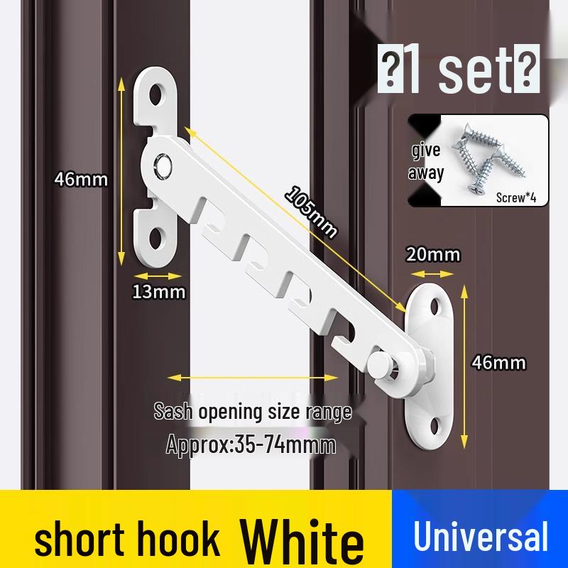 

Child Safety Lock for uPVC/Aluminum Doors and Windows - Windproof Support Hook