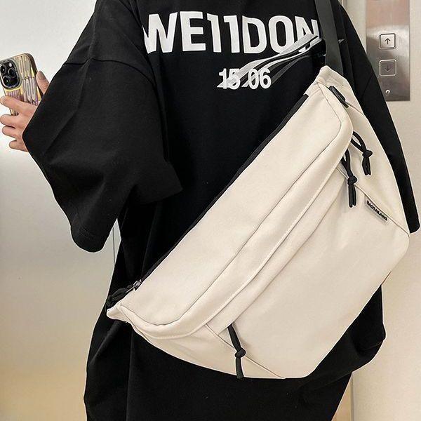 Trendy brand messenger bag boys casual Japanese big backpack sports fanny pack diagonal straddle women's shoulder bag male trendy student breast bag