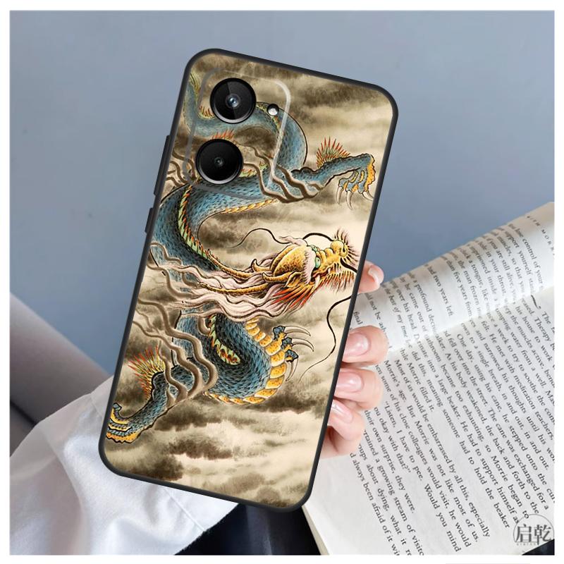 Chinese Dragon Case For Realme C55 C67 C53 C51 C35 C33 C31 C30 C25s C21Y GT Neo 5 GT5 9 10 11 12 Pro Plus