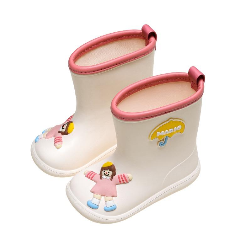Happy Mary Children's Rain Shoes Women's Boys Rain Boots Baby Water Shoes Medium Tube Boys and Girls Children Waterproof Glue Shoes