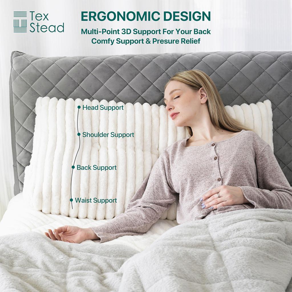 1Pice Headboard Wedge Pillow Bed Rest Reading Pillow Bolster Triangular Pillow for Sitting in Bed-Backrest Positioning Support