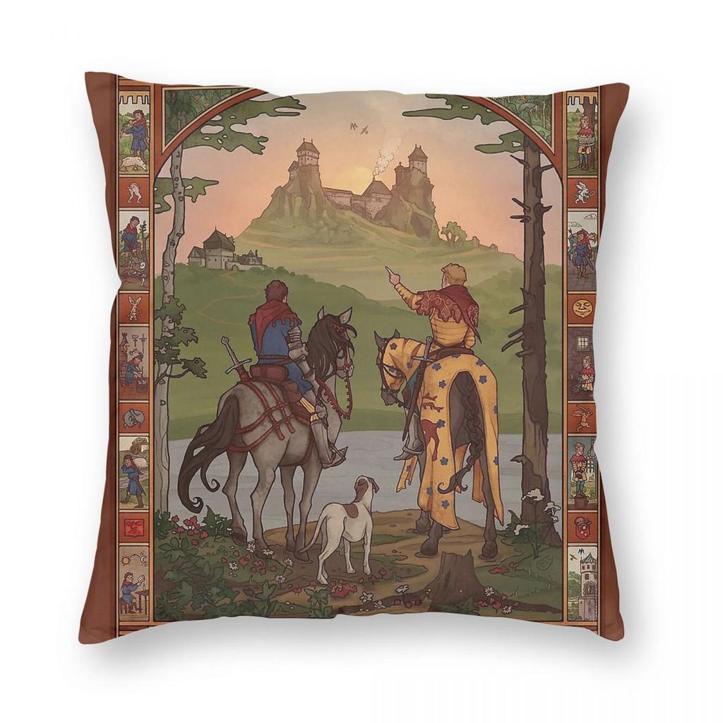 Kingdom Come Deliverance La Fortuna Aiuta Gli Audaci Federa per Cuscino Poliestere Lino Velluto Stampato Zip Decor Copricuscino da Letto x