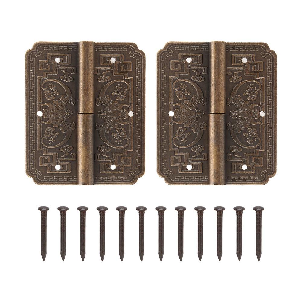 2pcs Decorative Furniture Hinges Vintage Cabinet Hinges Cupboard Door Hinges  Wooden Boxes