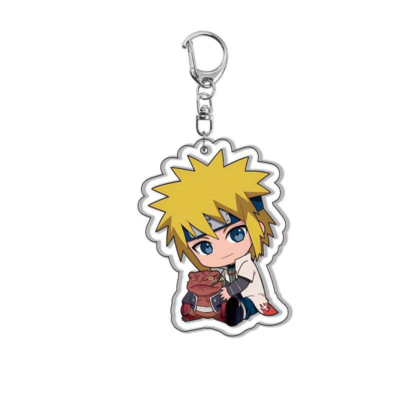 Naruto Shippuden Uzumaki Naruto Acrylic Keychain Double Sided Anime Figure Backpack Pendant Key Ring Present for Fans