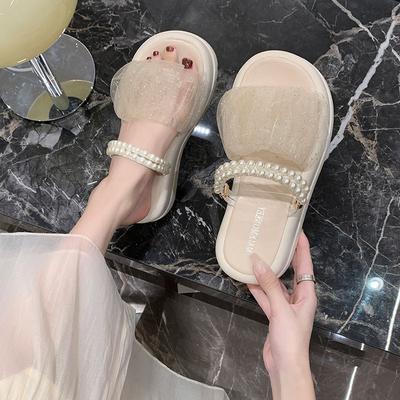 With Skirts, Slippers, and Ins2025 Summer New Fairy Style Two Wear Thick-soled Wedge Heels, Small Fragrant Sandals