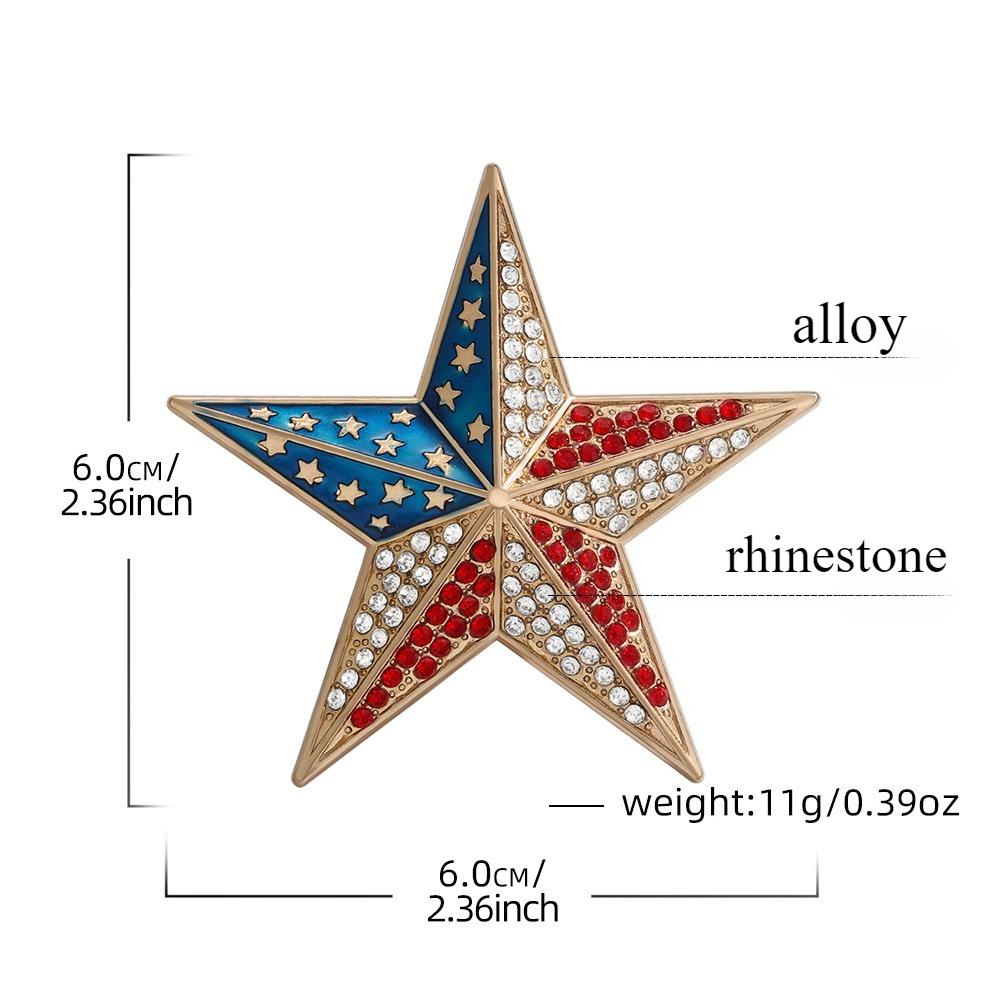 European and American flag five pointed star brooch, niche design sense, star brooch, shirt jacket collar pin accessory, new chest flower