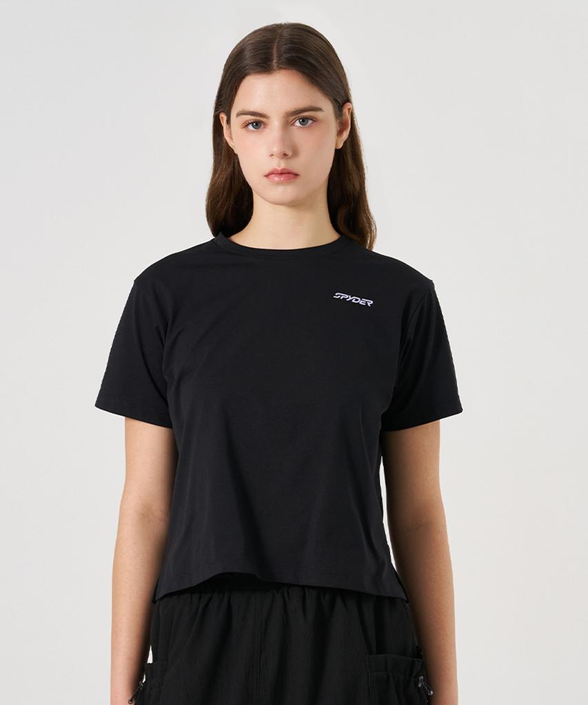 SPYDER Women'S Duotech Graphic Semi-Crop Short Sleeve T-Shirt Splmcnrs356Wblk