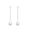 Korean Pearl Drop Earrings - 925 Silver, Trendy Long Pendant Earrings for Women
