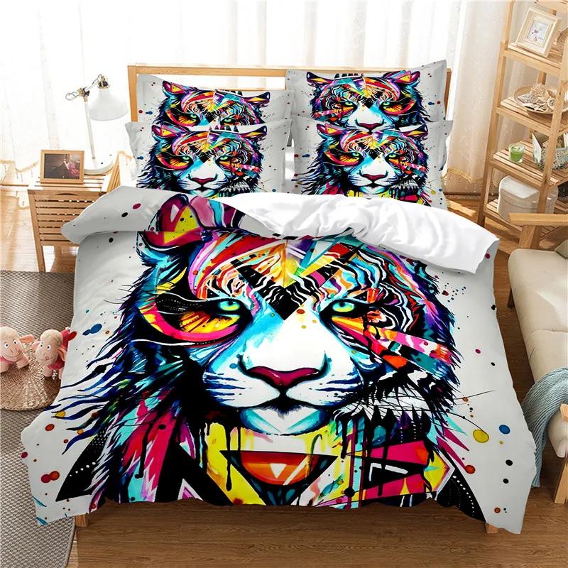 Set Letto Grizzy e i Lemming Ragazzi Ragazze Misura Singola Queen Copripiumino Federa Letto Bambini Adulti Moda Tessile per la Casa