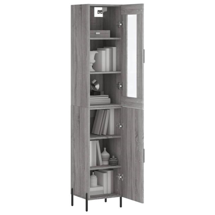 VidaXL Highboard Sonoma Grey 34.5x34x180 Cm Engineered Wood 3199183