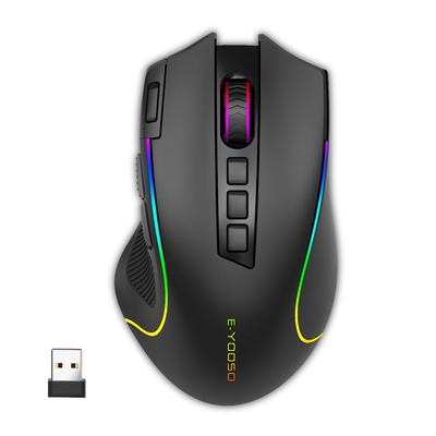 Wired Wireless Gaming Mouse with RGB 9 Programmable Macro Side DPI Wireless and Wired Professional Gaming Mouse e-Element 2.4G/Bluetooth/USB