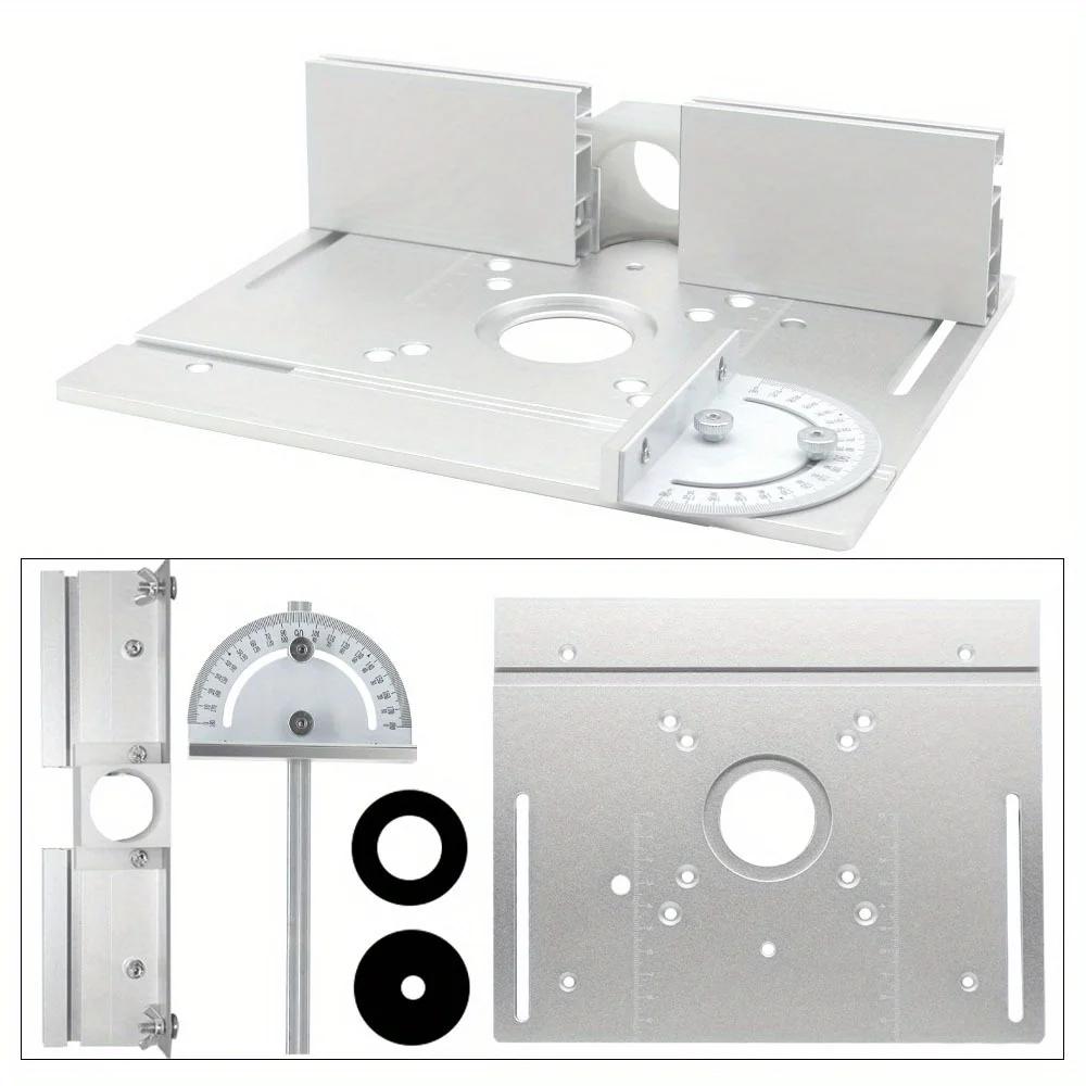 Multifunctional Aluminium Router Table Insert Plate Woodworking Electric Wood Router Flip Plate for Working Benches Router Plate