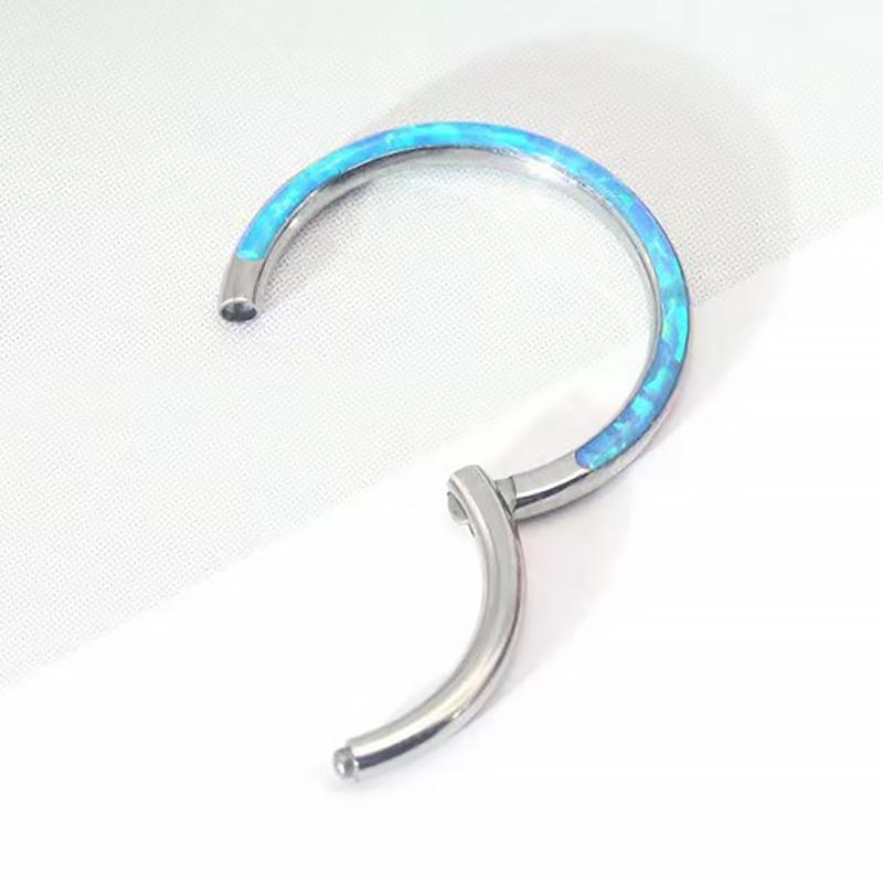 Neuer Stahl Septum Piercing Nasenring 8-10mm Opal Scharnier Segment Clicker Ohrknorpel Ohrringe Helix Lippenpiercing Körperschmuck