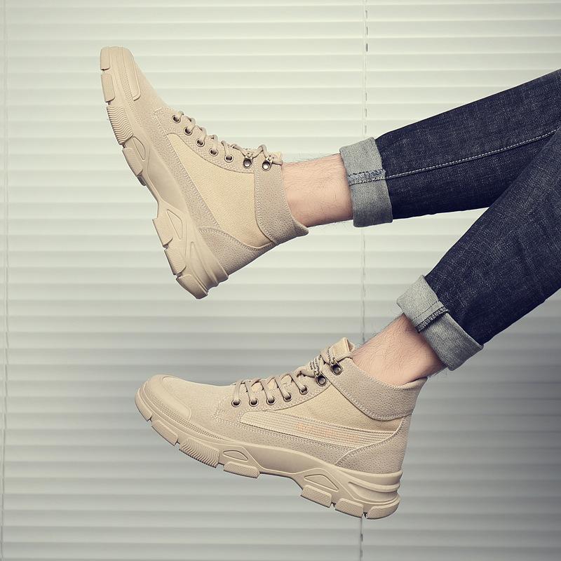 [Free shipping] Winter high-top velvet Martin boots for men, new trendy boots, autumn and winter British tooling men's shoes