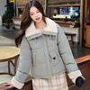 Velvet autumn and winter new personalized fashion down cotton cotton jacket sleeveless lapel collar horse jacket
