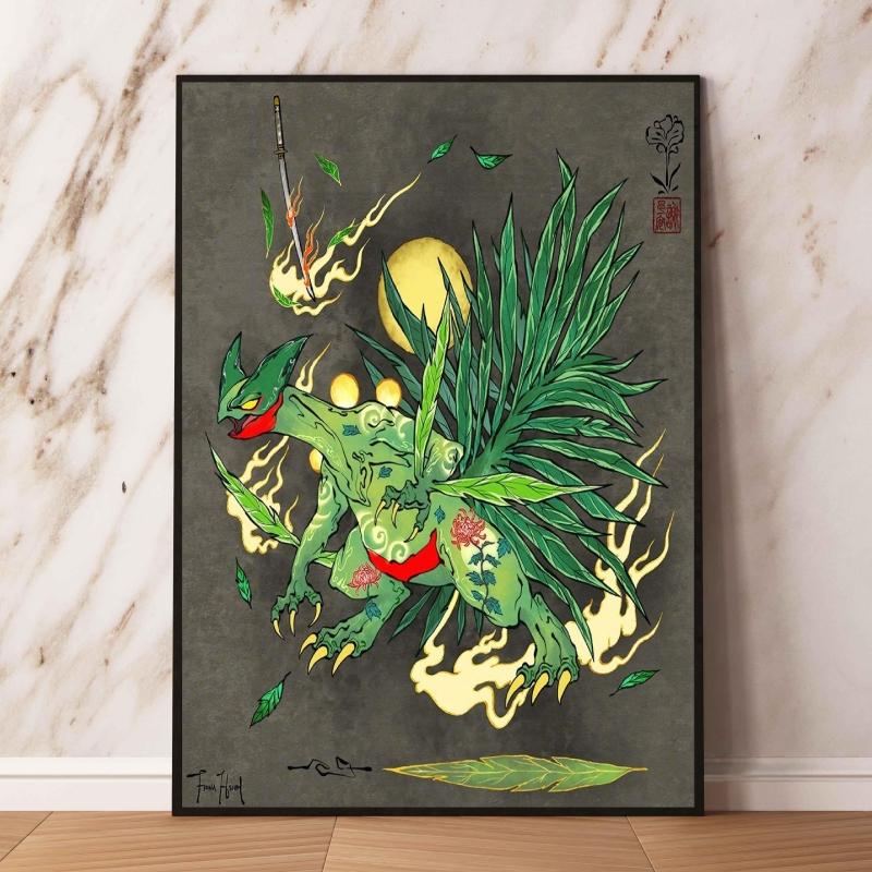 Lugia Ho-Oh Pokemon Unframed Canvas Painting Comic Themed Anime Wall Decor Unique Collection Enhance Your Living Space