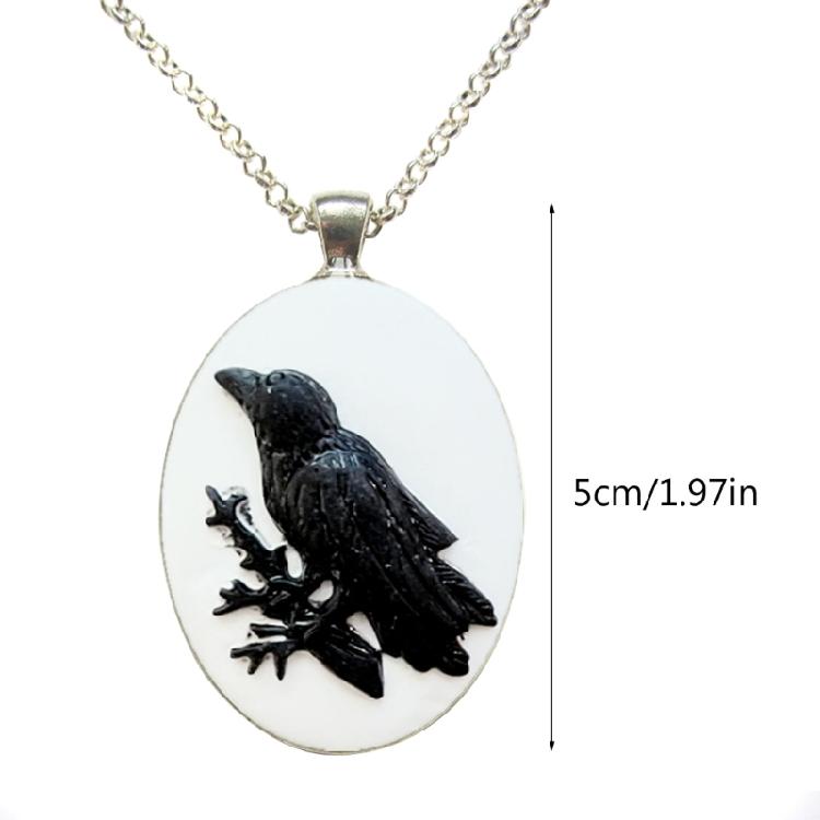 Black Bird Crow Photo Clavicle Chain Jewellery for Women Girls Rope Chain Choker