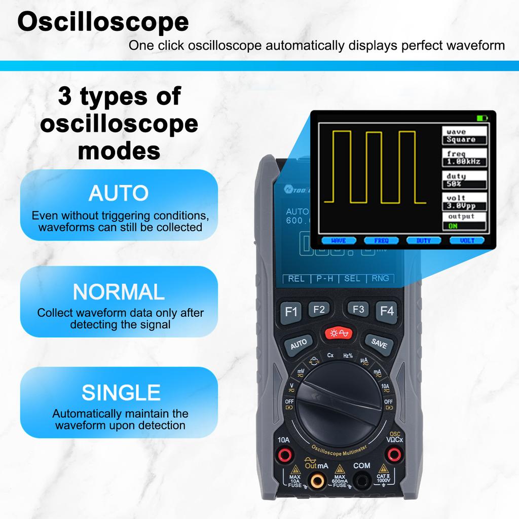 3in1 Oscilloscope Multimeter Signal Generator 6000 Digit Counting Electric Current Voltage Capacitance Resistance Diode