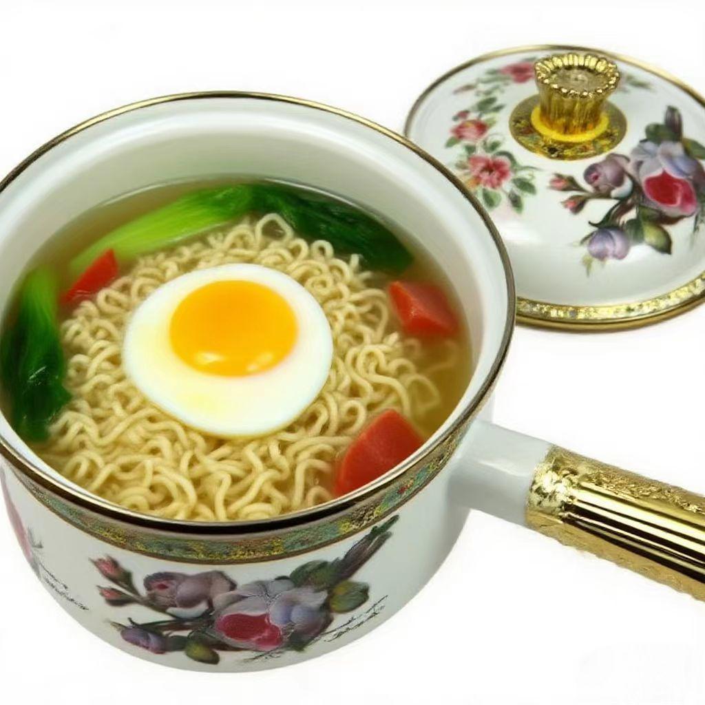 Universal Single-Handle Enamel Porcelain Pot for Milk, Soup, Noodles & Baby Food - Induction/Gas Compatible