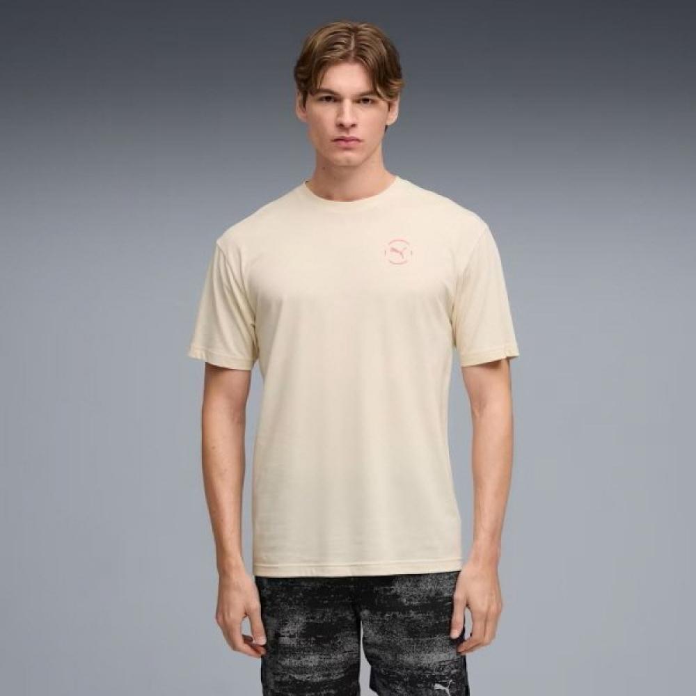 PuMa Men S Running ShorT Sleeve T ShirT M Run Club Relaxed Graphic T 87 Alpine Snow/XXL(110)