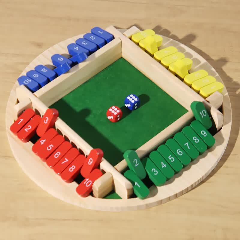 Four-Sided Wooden Flip Number Game