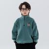 Boys' Reversible Fleece Hoodie - 2025 Autumn/Winter Collection, Thickened Half-Zip Pullover, Long-Sleeve Fashion Top for Medium/Large Kids.