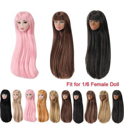 Long Hair Doll Head White Normal Tan Skin Fashion Doll Head for 11.5 Inch BJD Doll Body