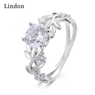 Lindon Classic Copper Alloy Zircon Ring Ladies Jewelry Wedding Promise Party Gift